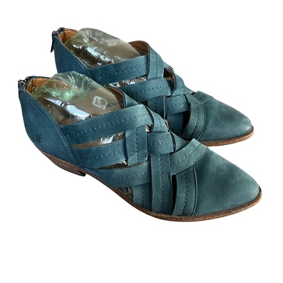 FRYE Ray Huarache Shootie Boot Leather Sea Blue Size 7 - Picture 3 of 11